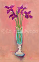 Irises in a Glass Vase