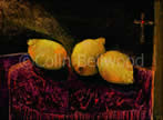 Three Lemons on an Altar Cloth 